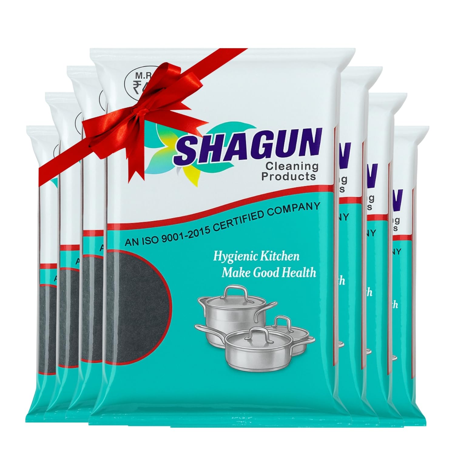 Shagun Heavy Duty Scrub Pad | 15x9 cm | Pack of 12 | Nylon, Polyester & Alox | Kitchen Utensil Cleaning Scrubber Pad
